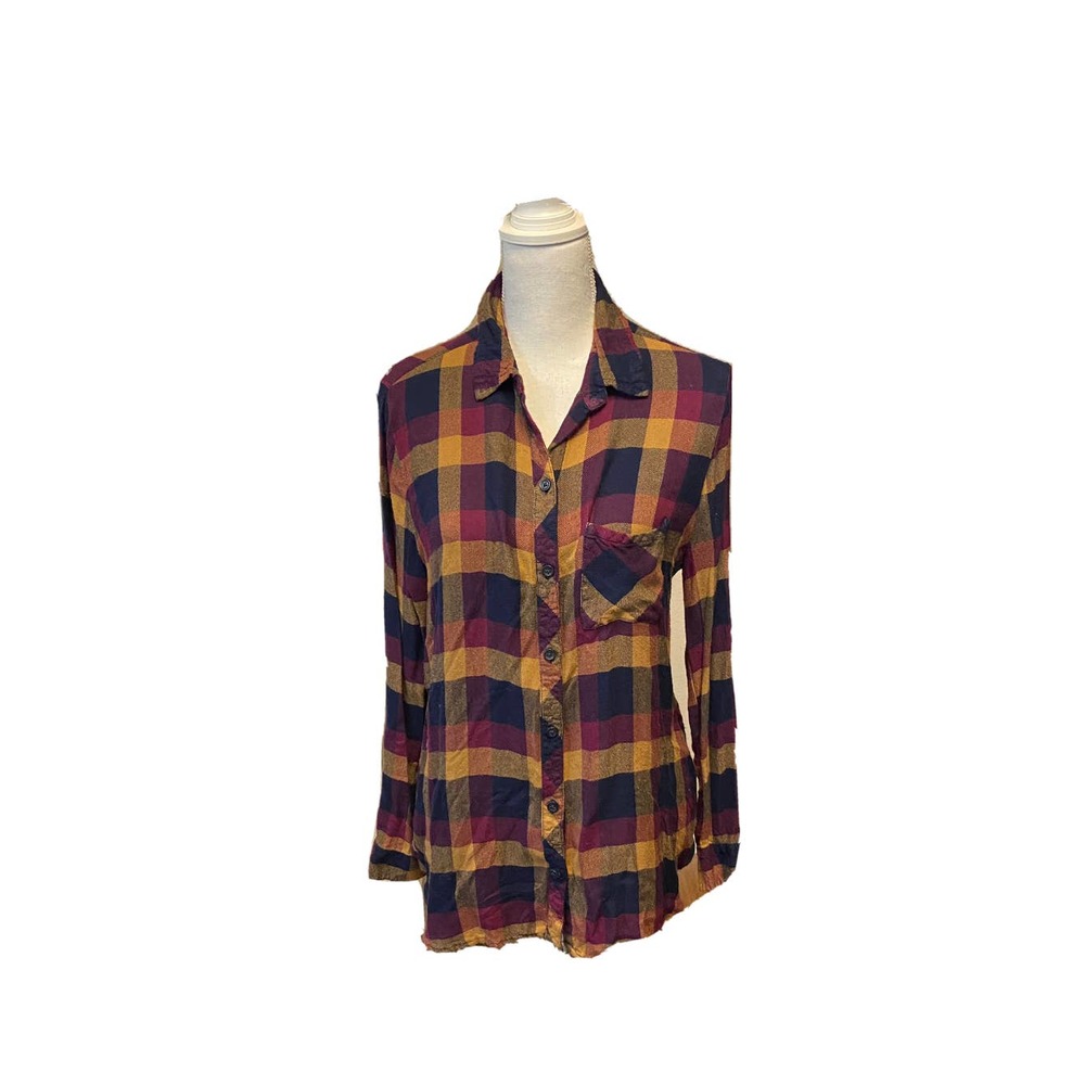 BeachLunchLounge Plaid Flannel Long-sleeve Size Medium Multi-color NWOT Soft